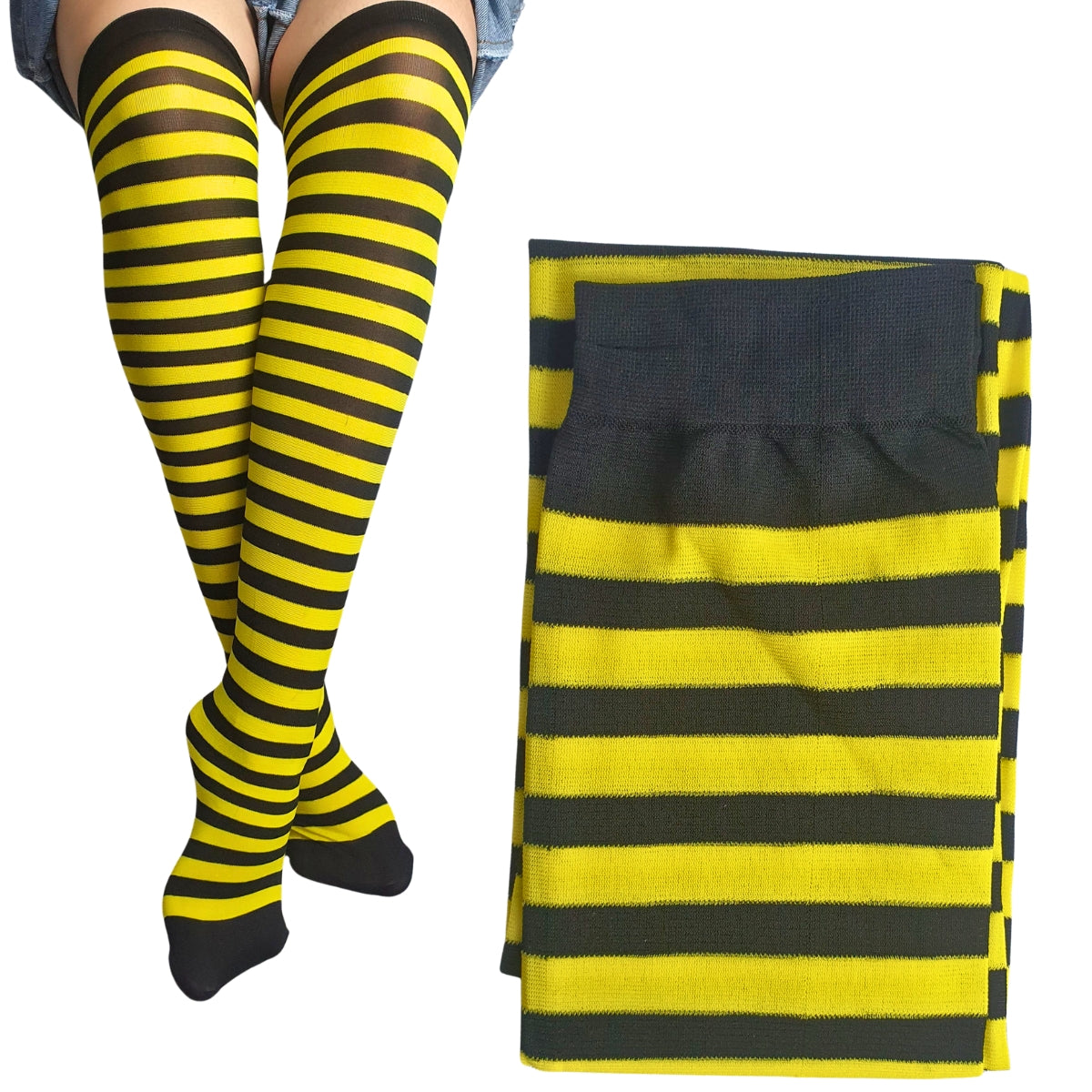 Meia Calça Abelinha Para Fantasia Cosplay e Festa 5/8 Meia Calça Abelinha Para Fantasia Cosplay e Festa 5/8